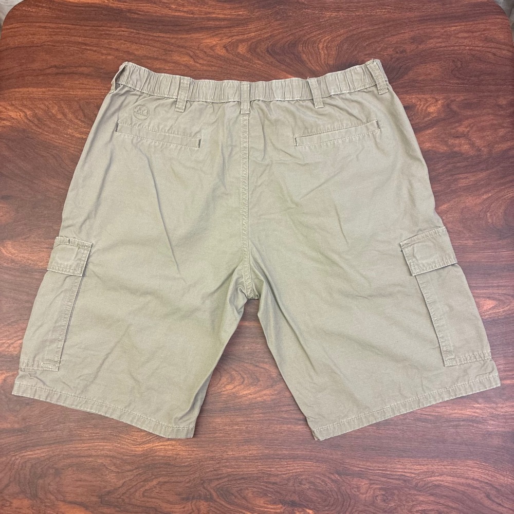 Wrangler Cargo Shorts Men 34 Green RipstopCotton Elastic Waist Gorpcore Utility
